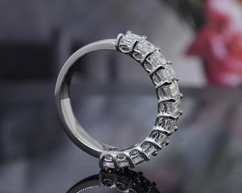 2.40 Carats Half Eternity Emerald Cut Band