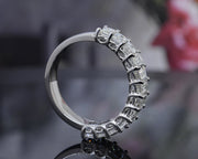 Half Eternity Emerald Cut Ring Side Profile