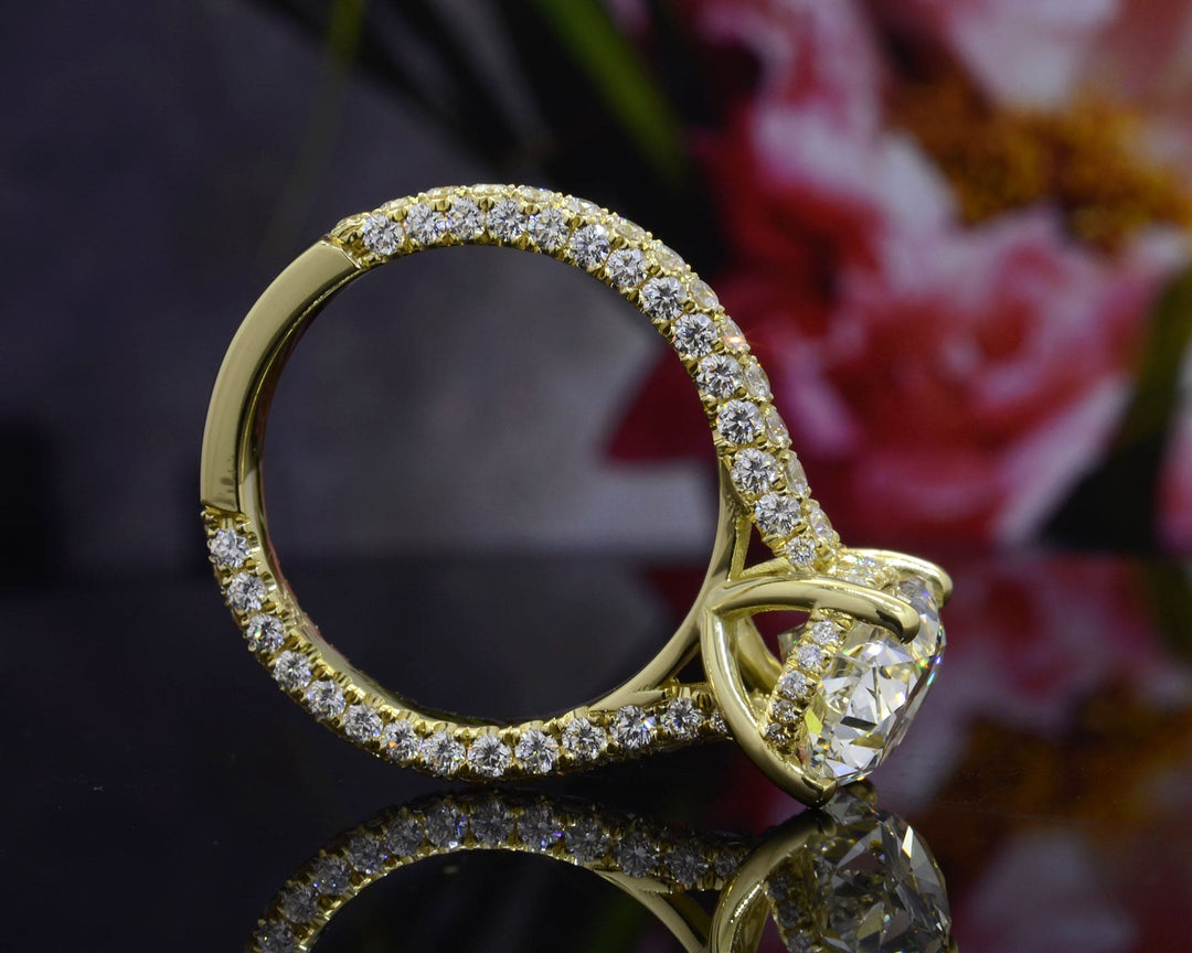 4.20 Ct. Hidden Halo Oval Cut Engagement Ring J Color VS1 GIA Certified