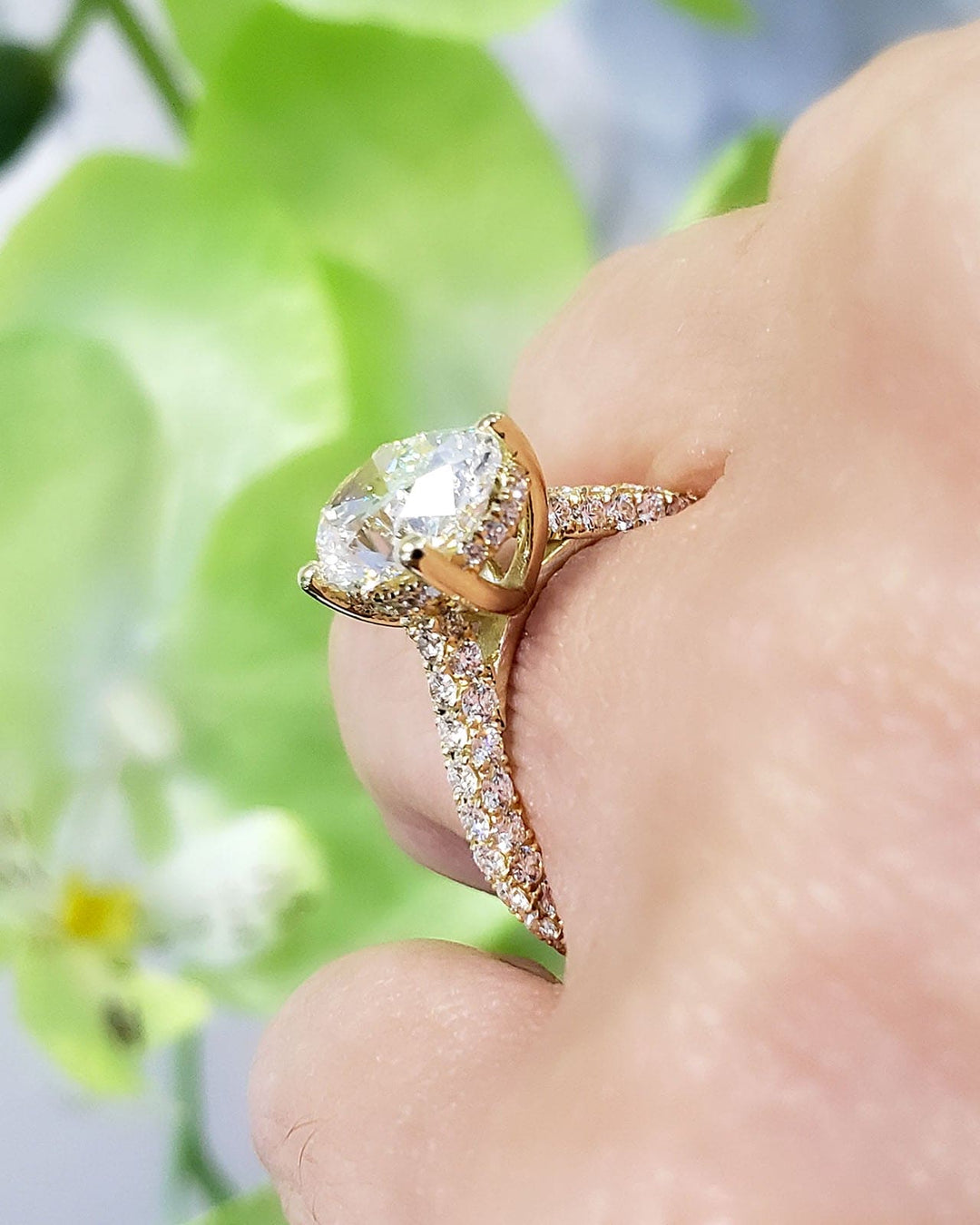 4.20 Ct. Hidden Halo Oval Cut Engagement Ring J Color VS1 GIA Certified
