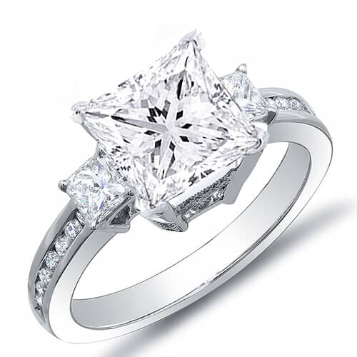3 stone princess cut engagement ring