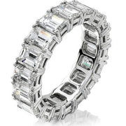 7.00 Ct. Emerald Cut Diamond Eternity Ring F-G, VS1 Shared Prong