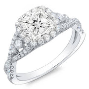 1.60 Ct. Princess Cut Cross Over Shank Diamond Engagement Ring F,VS1 GIA