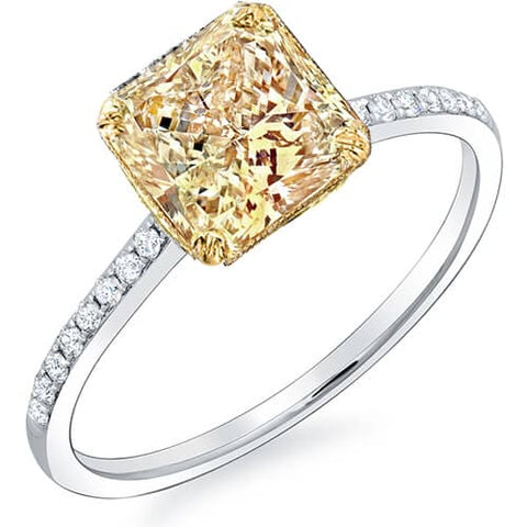 Yellow Radiant Cut Solitaire Ring