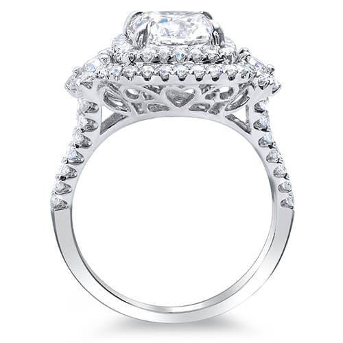 Double Halo Engagement Ring Side Profile