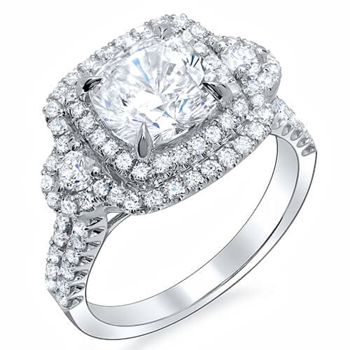 Double halo engagement ring