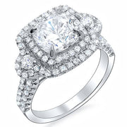 Double Halo Round Cut Engagement Ring