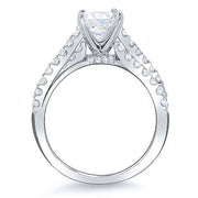 2.91 Ct. Round Cut Cross Over Split Shank Diamond Engagement Ring G,SI1 GIA