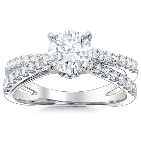 Twisted Split Shank Engagement Ring Front View