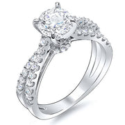 3.62 Ct. Round Cut Cross Over Split Shank Diamond Engagement Ring G,SI1 EGL