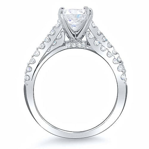 Asscher Cut Cross Over Engagement Ring Side Profile