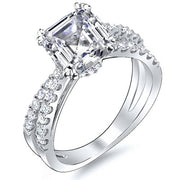 2.65 Ct. Asscher Cut Cross Over Split Shank Diamond Engagement Ring G,VVS2 GIA