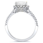 Princess Halo Split Shank Engagement Ring Side Profile