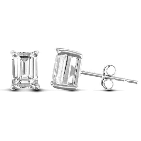 0.50 Ct. Emerald Cut Diamond Stud Earrings