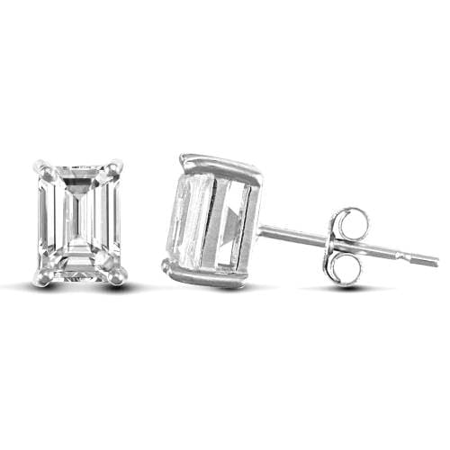 0.50 Ct. Emerald Cut Diamond Stud Earrings