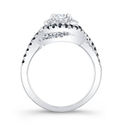 1.51 Ct. Round Cut Spiral Pave Diamond Engagement Ring F,VS2 GIA