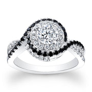 1.51 Ct. Round Cut Spiral Pave Diamond Engagement Ring F,VS2 GIA