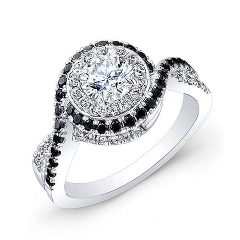 1.51 Ct. Round Cut Spiral Pave Diamond Engagement Ring F,VS2 GIA