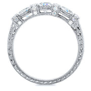 3.35 Ct. Art-Deco Princess Cut Diamond Ring & Matching Band H Color VS1 GIA Certified