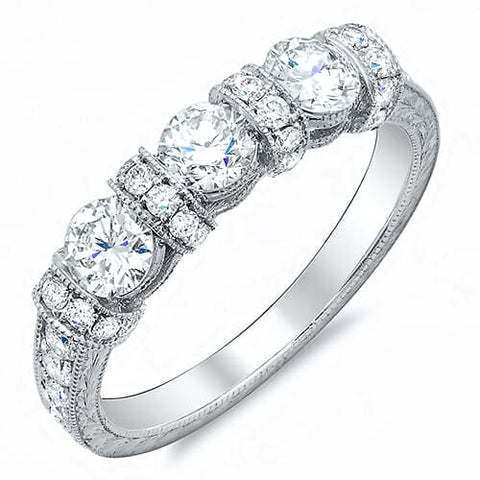 0.75 Ct. Art Deco Round Cut Diamond Wedding Band