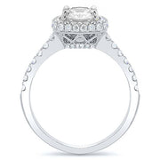 Halo Asscher Cut Engagement Ring Side Profile