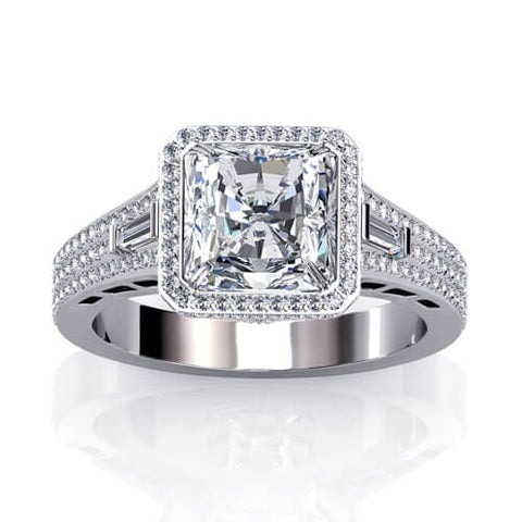 Radiant Cut Halo Engagement Rings