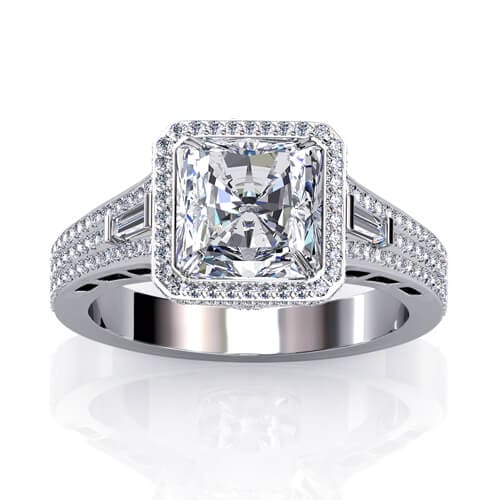 Radiant Cut Halo Engagement Rings