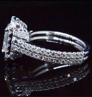 Oval Halo Engagement Ring Side View