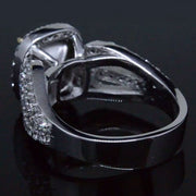 3.67 Ct. Radiant Cut Fancy Yellow Diamond Engagement Ring