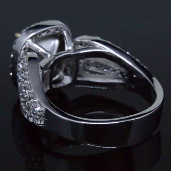 Fancy Yellow Halo Engagement Ring Side Profile
