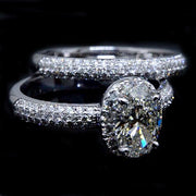 1.81 Ct. Oval Cut & Round Cut Diamond Bridal Set