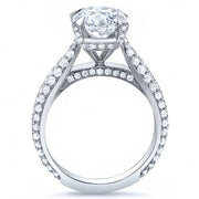 3.06 Ct. Cushion Cut w/ Round Cut Micro Pave Diamond Engagement Ring H,VS2 GIA