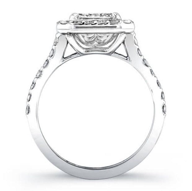 Halo asscher cut split shank engagement ring
