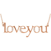 Diamond "Love You" Expression Pendant Necklace