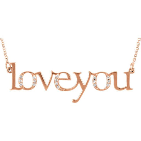 Diamond "Love You" Expression Pendant Necklace