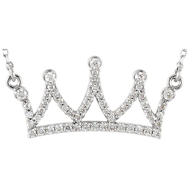 Diamond petite crown expression pendant necklace
