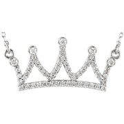 Diamond Petite Crown Expression Pendant Necklace