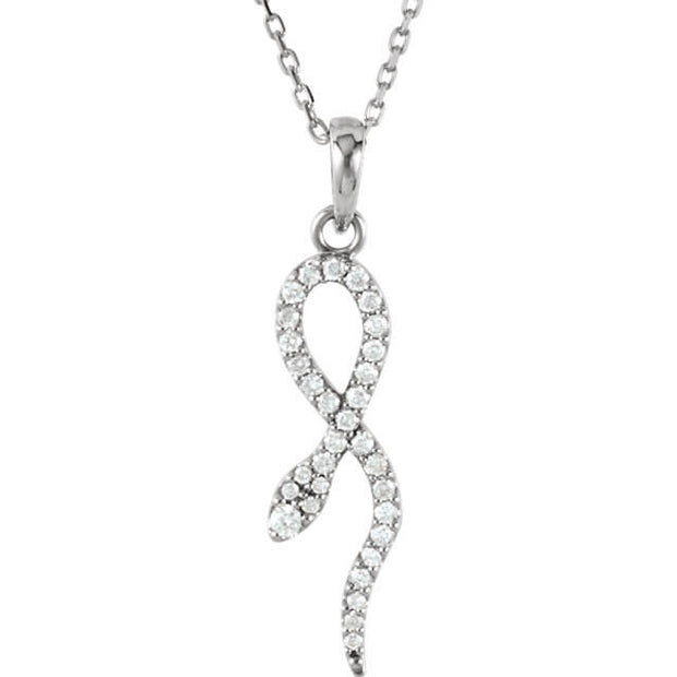 Diamond Snake Expression Pendant Necklace