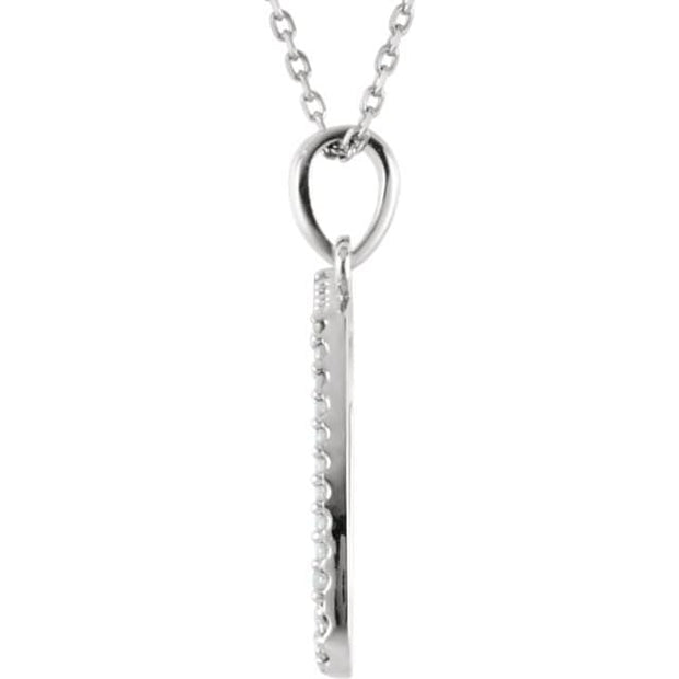 Diamond Double Sixteenth Note Expression Pendant Necklace