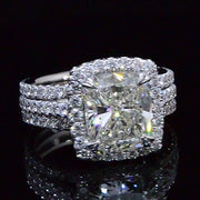 Elongated Cushion Cut Halo Engagement Ring