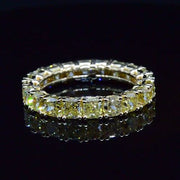 3.00 Ct. Cushion Cut Canary Diamond Eternity Ring