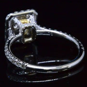 2.71 Ct. Cushion Cut Fancy Yellow Diamond Engagement Ring GIA