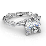 3.67 Ct. Round Brilliant Cut Diamond Infinity Engagement Ring Micro Pave G,SI1 GIA