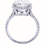Halo Princess Cut Diamond Engagement Ring Side View