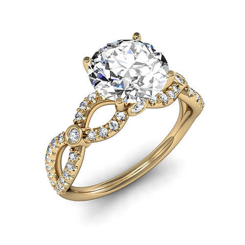 Twisted Engagement Ring Yellow Gold