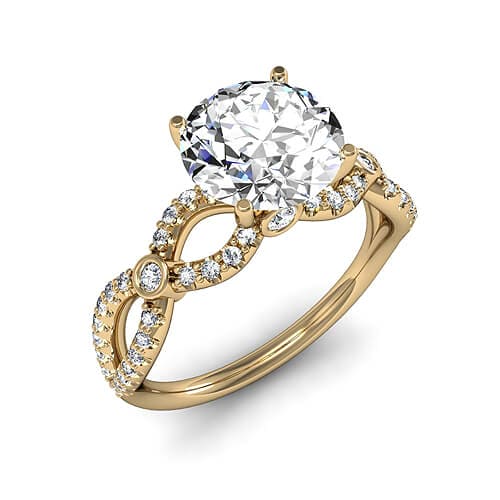 Twisted Diamond Engagement Ring Yellow Gold