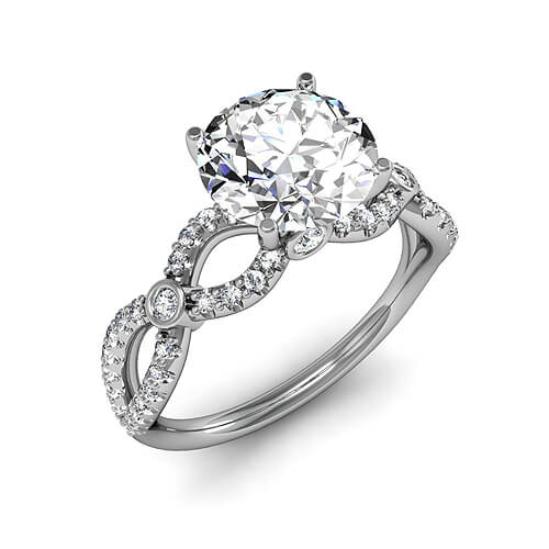 Twisted diamond engagement ring