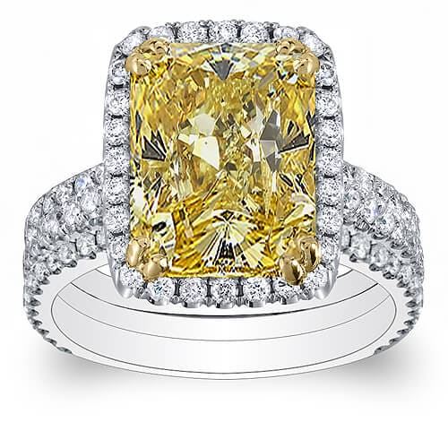 Canary Fancy Yellow Radiant Cut Diamond Engagement Ring