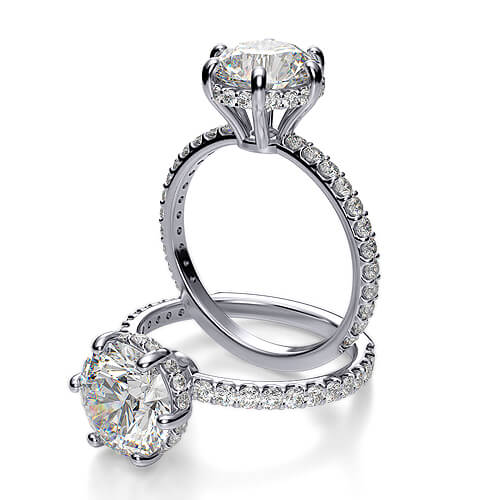Hidden Halo Engagement Ring, F VS1 GIA –