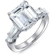 Emerald Cut n Baguettes Diamond Engagement Ring